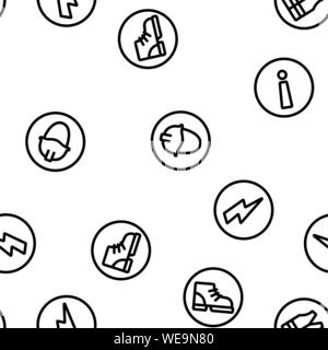 Mandatory Signs Marks Vector Seamless Pattern Stock Vector