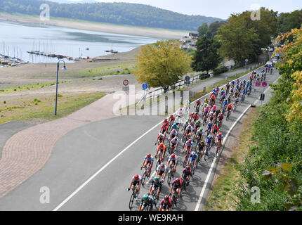 Marburg, Germany. 30th Aug, 2019. Cycling: UCI Europaserie, Germany Tour, 2nd stage from Marburg to Göttingen (202, 00 km). The main field passes the Edersee. Credit: dpa picture alliance/Alamy Live News Stock Photo