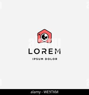 Dog Paw Camera Logo Template Vector Design Stock Vector