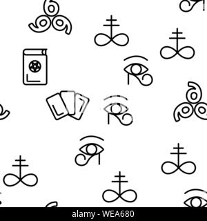 Occult, Demonic Entity Imagery Vector Seamless Pattern Stock Vector