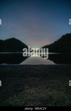 Ranu Kumbolo lake is holy lake for hindu located in bromo tengger semeru national park in malang lumajang east java indonesia Stock Photo