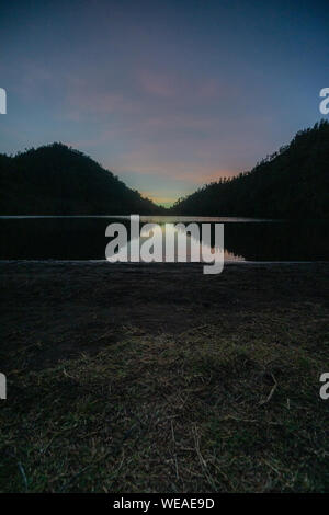 Ranu Kumbolo lake is holy lake for hindu located in bromo tengger semeru national park in malang lumajang east java indonesia Stock Photo