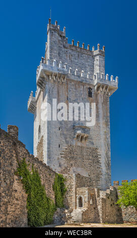 Torre de Menagem, Manueline style tower and ramparts at Castelo de Beja, 14th century castle in town of Beja, Baixo Alentejo, Portugal Stock Photo