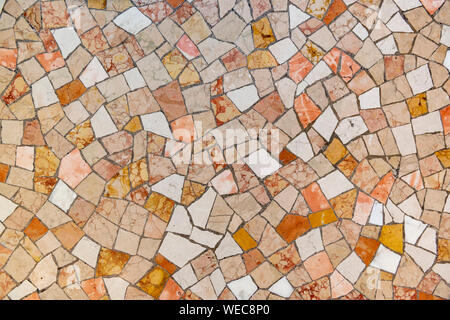 Venetian mosaic floor background. Floor made of polished marble and stone