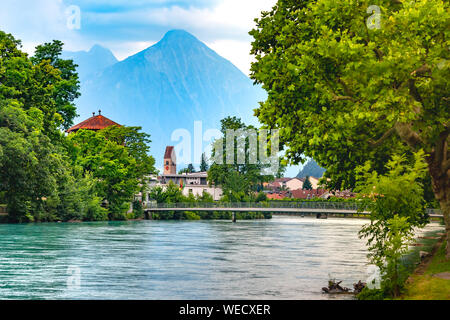 Old City of Unterseen, Interlaken, Switzerland Stock Photo