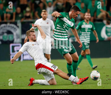 BUDAPEST, HUNGARY - AUGUST 29: Nikolai Signevich of Ferencvarosi TC  celebrates his goal during the UEFA Europa League Play-off Second Leg match  between Ferencvarosi TC and FK Suduva at Ferencvaros Stadium on