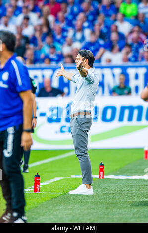 24 augustus 2019 Gelsenkirchen, Germany Soccer Schalke 04 v Bayern Munchen   24-08-2019: Voetbal: Schalke 04 v Bayer Munchen: Gelsenkirchen L-R FC Bayern Munchen coach Niko Kovac Stock Photo