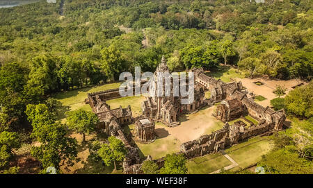 Phanom Rung historical Park aerial view in Buriram, Thailand Stock Photo