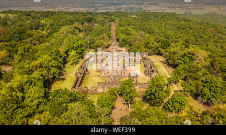Phanom Rung historical Park aerial view in Buriram, Thailand Stock Photo