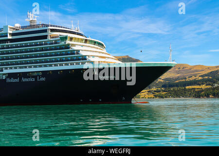 Noordam, Holland America Line Cruise Ship, New Zealand, Akoroa, Christchurch Stock Photo