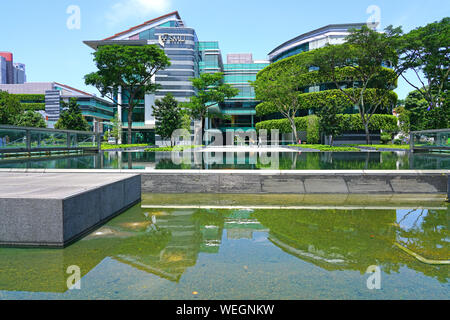 SINGAPORE -23 AUG 2019- View of the Singapore Management University (SMU), a business school funded by the national government of Singapore, home to m Stock Photo