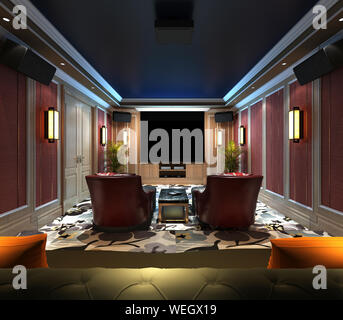 3d render of cinema theater conference room Stock Photo