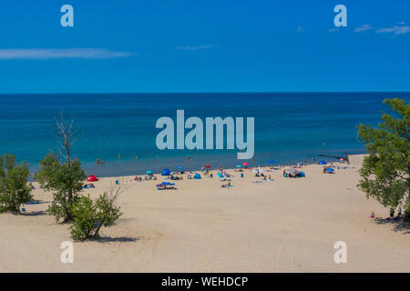 Sawyer, Michigan - Warren Dunes State Park on Lake Michigan. Stock Photo