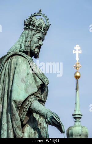 Statue of Charles IV Prague, Holy Roman Emperor Stock Photo