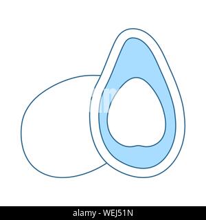 Avocado Icon. Thin Line With Blue Fill Design. Vector Illustration. Stock Vector