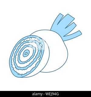 Beetroot Icon. Thin Line With Blue Fill Design. Vector Illustration. Stock Vector