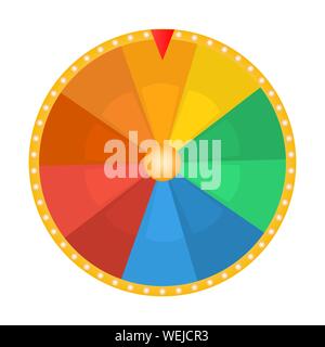 Wheel of fortune for the prize draw on a white background Stock Vector