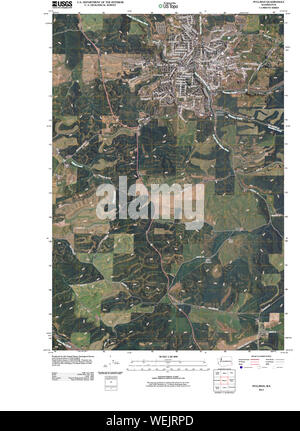 USGS Topo Map Washington State WA Pullman 20110406 TM Restoration Stock Photo