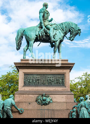 Prince Albert bronze equestrian statue by Sir John Steell, Charlotte Square Garden, Edinburgh, Scotland, UK Stock Photo
