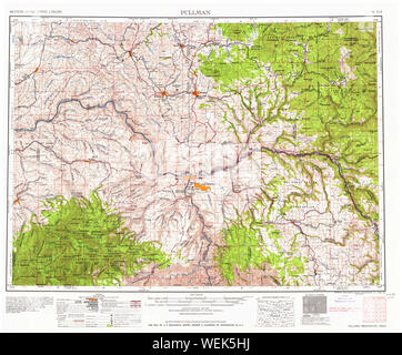 USGS Topo Map Washington State WA Pullman 243310 1958 250000 Restoration Stock Photo