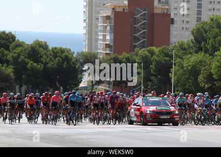 Avenida Murtal, Benidorm, Spain, Sun 25 August 2019 - Road Cycling La Vuelta a España, Stage 2 Benidorm to Calpe Stock Photo
