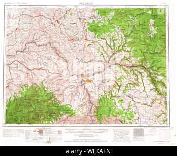 USGS Topo Map Washington State WA Pullman 243312 1955 250000 Restoration Stock Photo