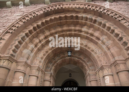 St Thomas Martyr Church Entrance, Monmouth; Wales; UK Stock Photo