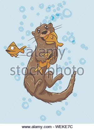 O is for otter Stock Vector Art & Illustration, Vector Image: 163741772 ...