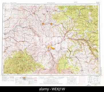 USGS Topo Map Washington State WA Pullman 243315 1955 250000 Restoration Stock Photo