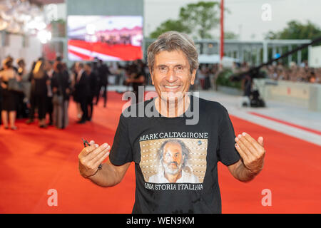 VENICE, Italy. 30th Aug, 2019. Gianni Ippoliti attends the red carpet for the World Premiere of 'J'accuse' during the 76th Venice Film Festival at Palazzo del Cinema on August 30, 2019 in Venice, Italy. Credit: Roberto Ricciuti/Awakening/Alamy Live News