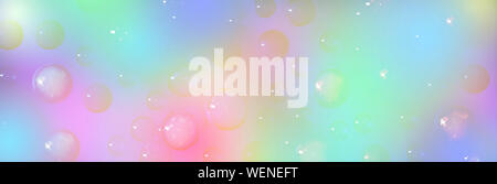 soap bubbles colorful background, panoramic image Stock Photo
