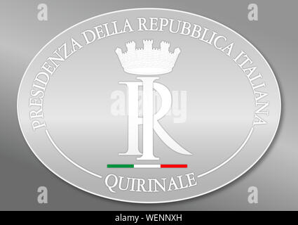 Oval coat of arms of the President of the Italian Republic, illustration Stock Photo