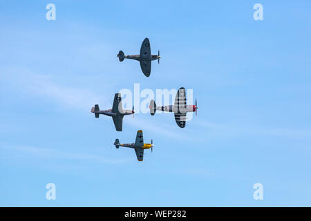 Bournemouth, UK. 30th August 2019. The Ultimate Warbird Flights thrill visitors, as crowds flock to see Bournemouth Air Festival. Credit: Carolyn Jenkins/Alamy Live News Stock Photo