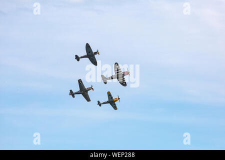 Bournemouth, UK. 30th August 2019. The Ultimate Warbird Flights thrill visitors, as crowds flock to see Bournemouth Air Festival. Credit: Carolyn Jenkins/Alamy Live News Stock Photo