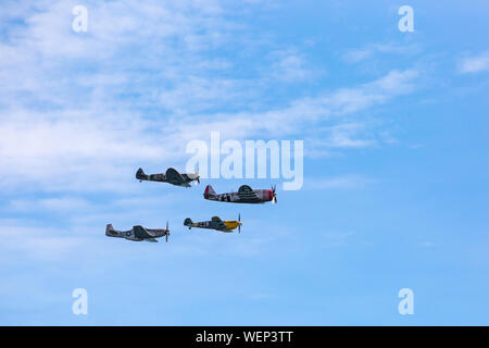 Bournemouth, UK. 30th August 2019. The Ultimate Warbird Flights thrill visitors, as crowds flock to see Bournemouth Air Festival. Credit: Carolyn Jenkins/Alamy Live News Stock Photo