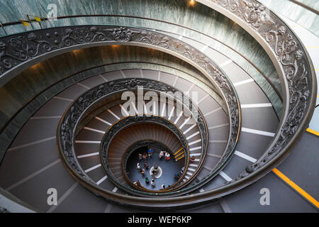 Spiral Staircase designed by Giuseppe Momo in 1932 is a double helix staircase Vatican Museum Vatican City Rome Italy Stock Photo