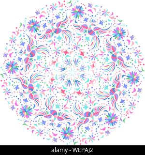 vector Mexican embroidery round pattern Stock Vector