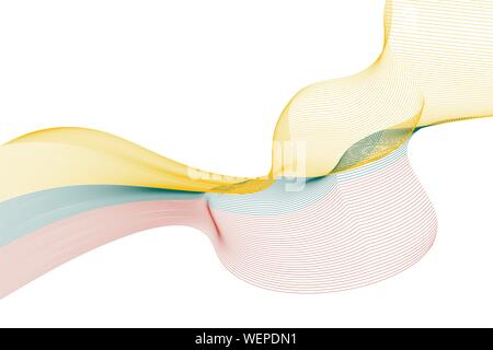 Abstract lines vector background. Colours of Lithuania flag. Eps10. Stock Vector