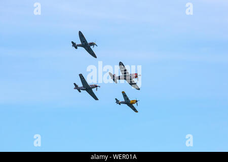 Bournemouth, UK. 30th August 2019. Ultimate Warbird Flights thrill as crowds flock to see Bournemouth Air Festival. Credit: Carolyn Jenkins/Alamy Live News Stock Photo