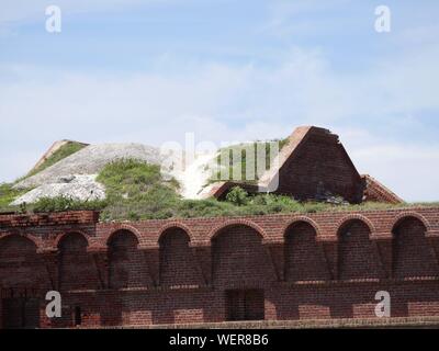 Top part of Fort Jefferson, Dry Tortugas National Park, Florida Keys. Stock Photo