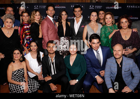 Ciudad de México. (29/08/2019). Presentación de la telenovela 'La Usurpadora', producida por Carmen Armendáriz, en el Club de Banqueros de México. Stock Photo