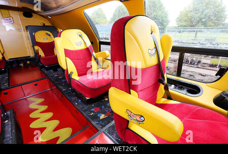 Silvis, Iowa, USA. 30th Aug, 2019. Inside the Oscar Mayer Weinermobile at the Hy-Vee on 5th St. in Silvis, Ill. Friday, August 30, 2019. Credit: Kevin E. Schmidt/Quad-City Times/ZUMA Wire/Alamy Live News Stock Photo