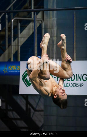 KYIV, UKRAINE AUGUST 9, 2019 Gwendal BISCH of France performs during