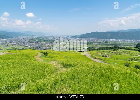 Obasute rice terrace, Chikuma City, Nagano Prefecture, Japan Stock Photo