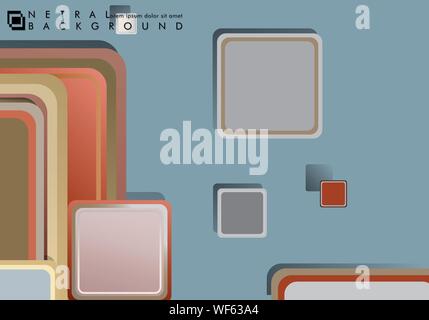 Square vector background overlaps with stone and brick colors. vector illustration Stock Vector
