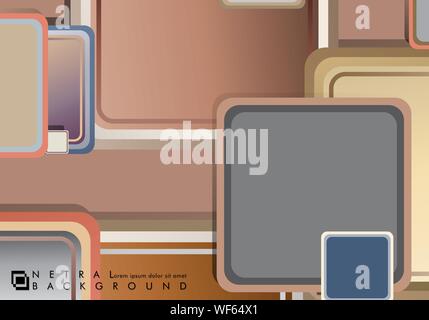 Square vector background overlaps with stone and brick colors. vector illustration Stock Vector
