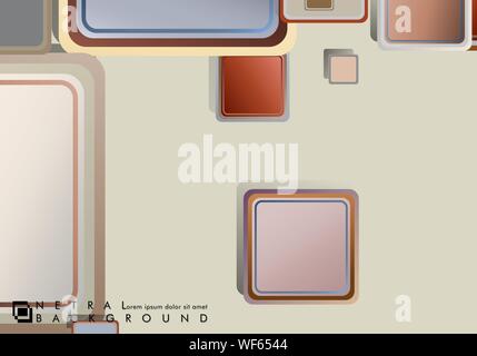 Square vector background overlaps with stone and brick colors. vector illustration Stock Vector