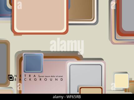 Square vector background overlaps with stone and brick colors. vector illustration Stock Vector