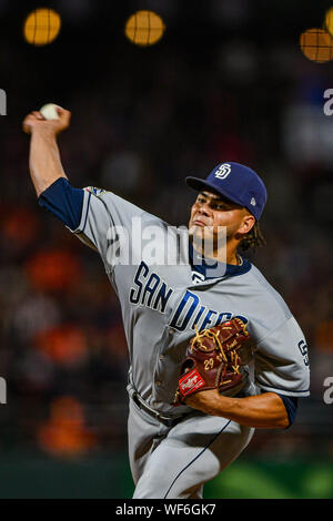 San Diego Padres' Dinelson Lamet in action during a baseball game ...