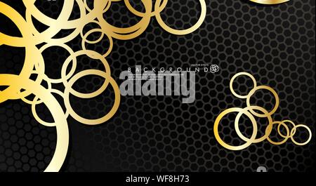 Abstract vector background with luxurious shiny gold circles pattern. Vector illustration for any background Stock Vector